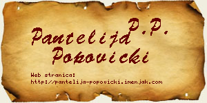 Pantelija Popovicki vizit kartica